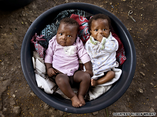 babies in a bucket